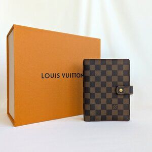 Louis Vuitton medium ring agenda cover damier ebene
